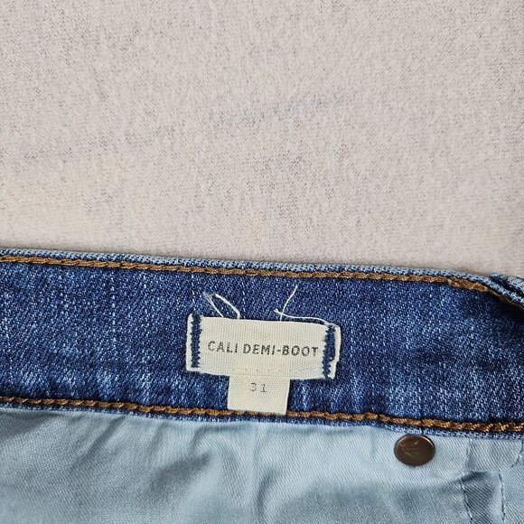 Madewell Jeans Womens 31 Blue Denim Cali Demi Boot Raw Hem High Rise - Picture 5 of 14